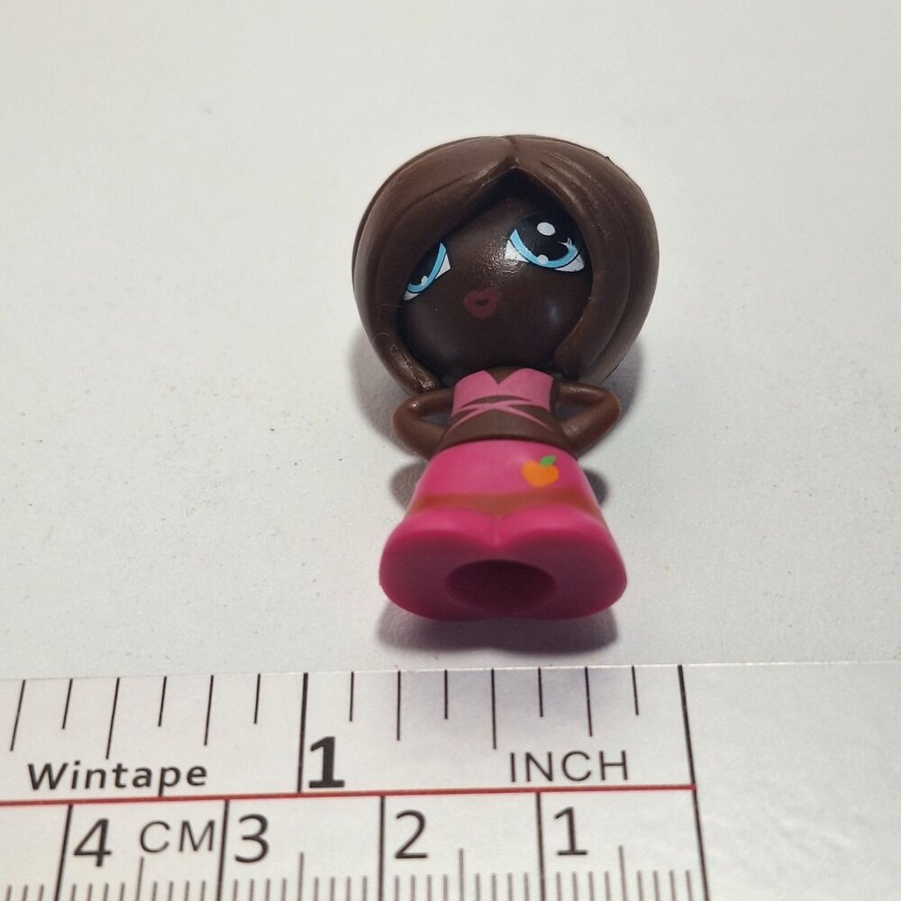 Gift Ems Mini Doll 1.5" African American Girl Pink Dress With a Peach - Picture 11 of 11